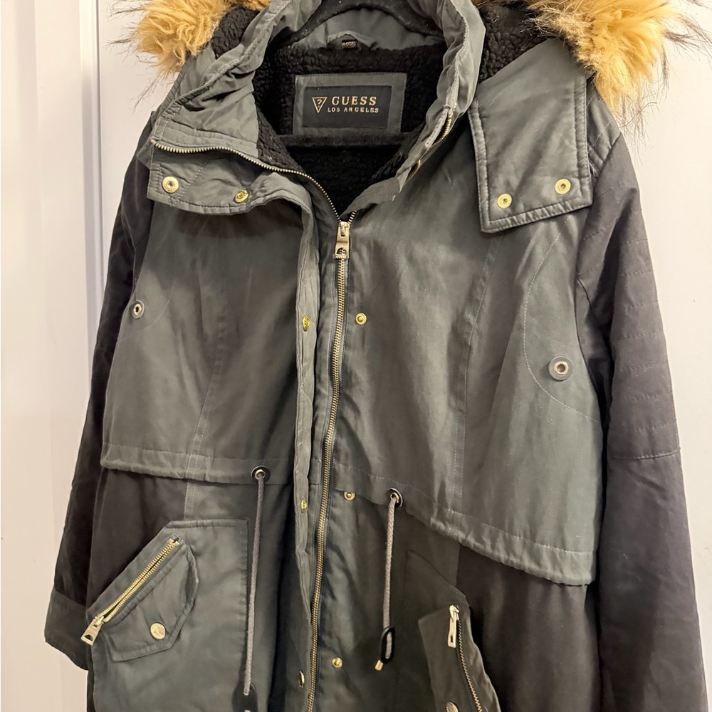 GUESS Women's Olive and Black Utility Jacket